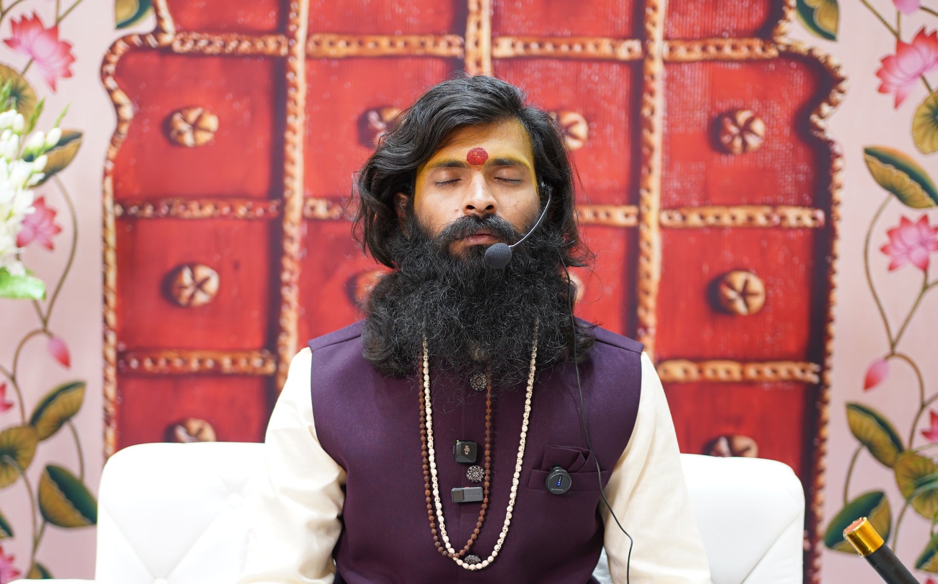 A meditator seated in silence
